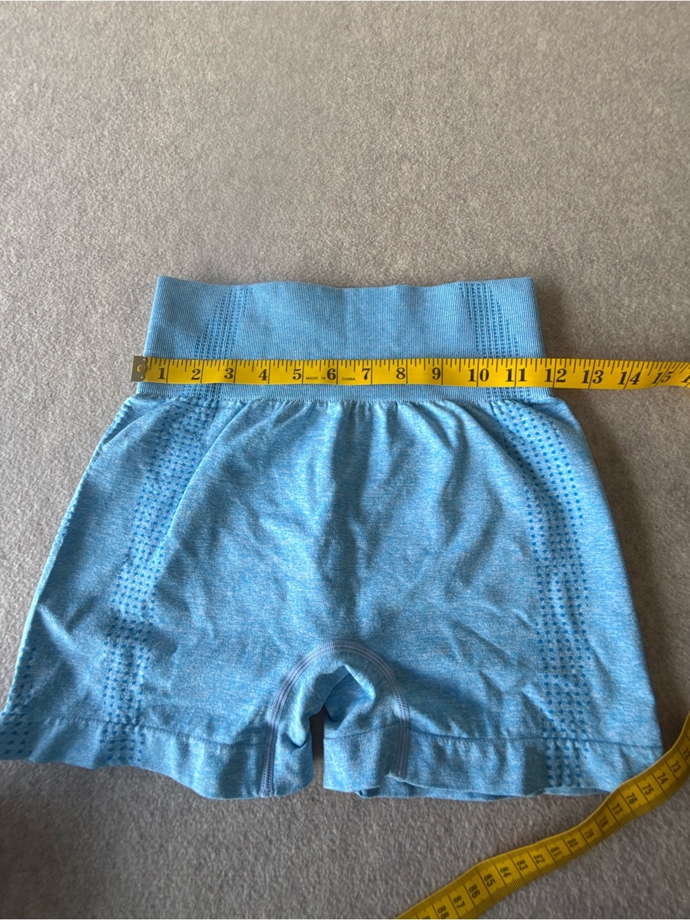 High-Waist Sculpting Athletic Shorts - Light Blue - Picture 3 of 5